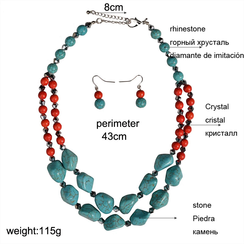 Double layer Green Stone Necklace