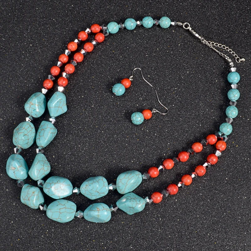Double layer Green Stone Necklace