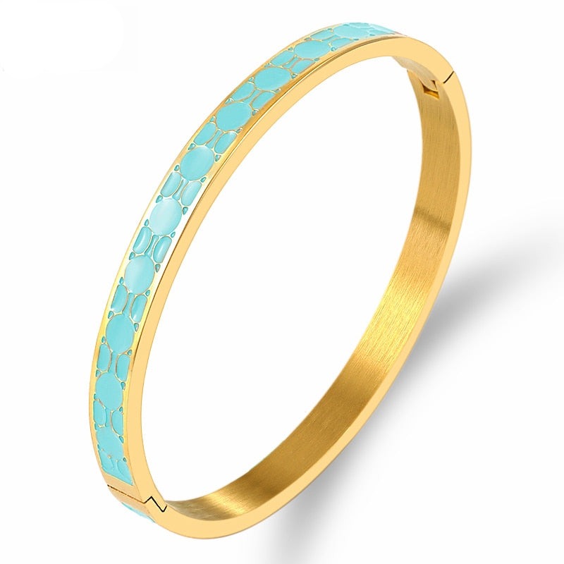 Gold Green Bangles Bracelets for Women