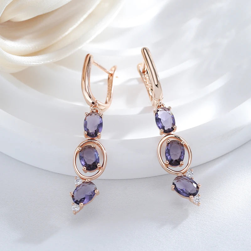 585 Rose Gold Drop Earrings