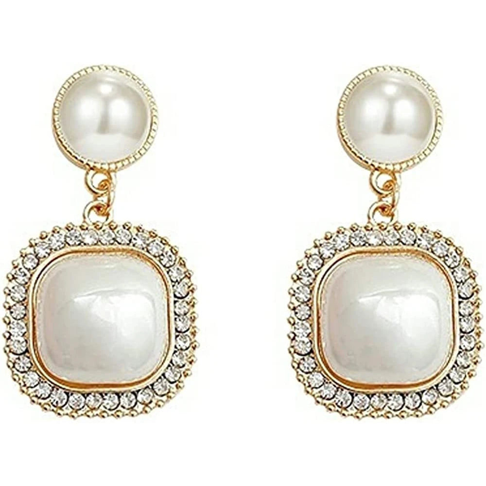 Elegant Simulated Pearl Earrings