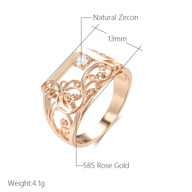 585 Rose Gold Color Square Big Ring