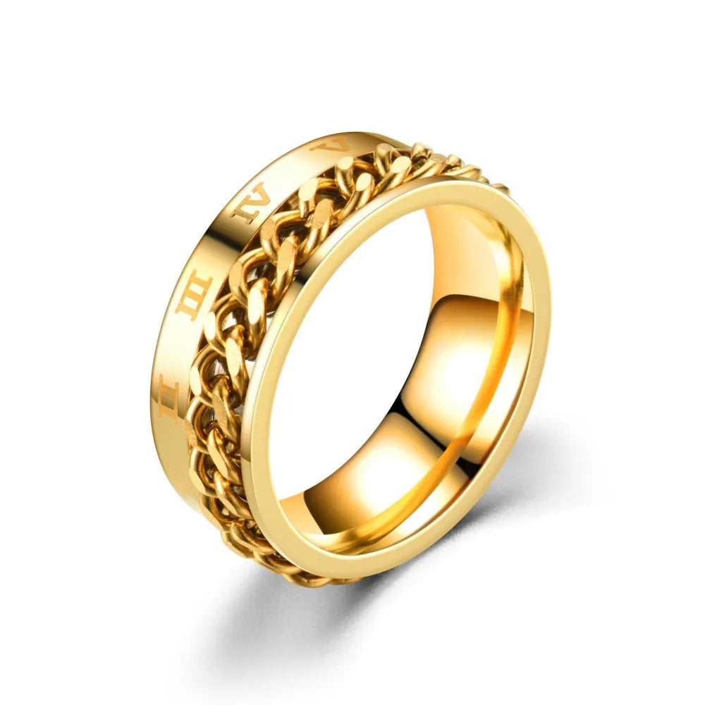 Titanium Steel Unisex Spinner Ring