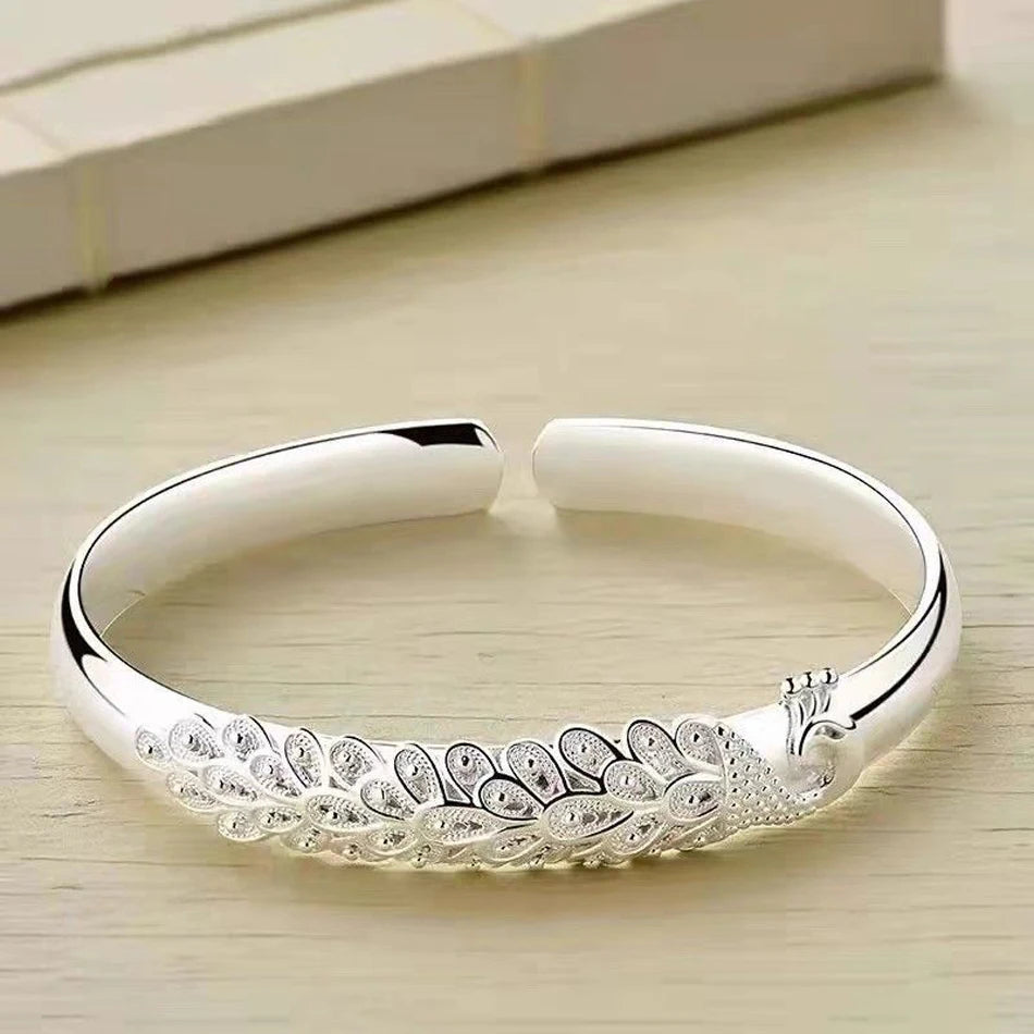 925 sterling silver Peacock bracelet Bangles
