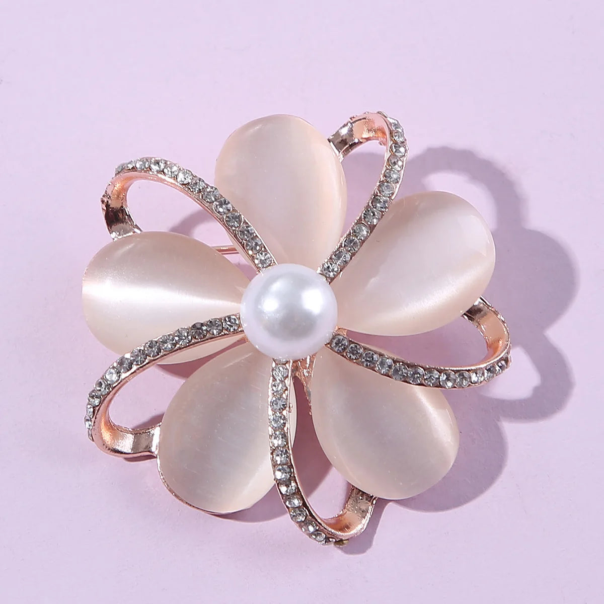 Opal Stone Flower Brooch