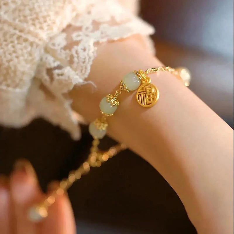 Lucky Hetian Jade Antique Bracelet