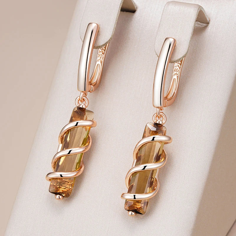 Natural Zircon Drop Earrings
