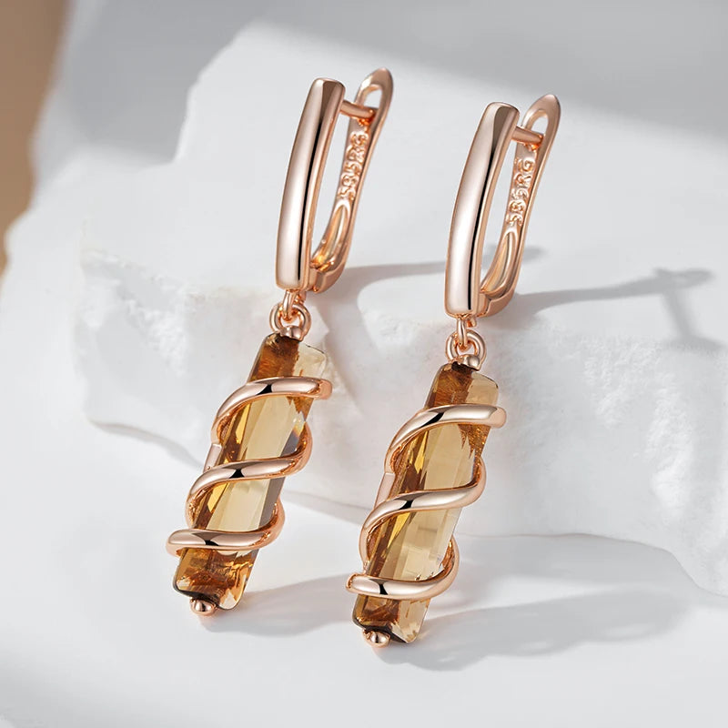 Natural Zircon Drop Earrings