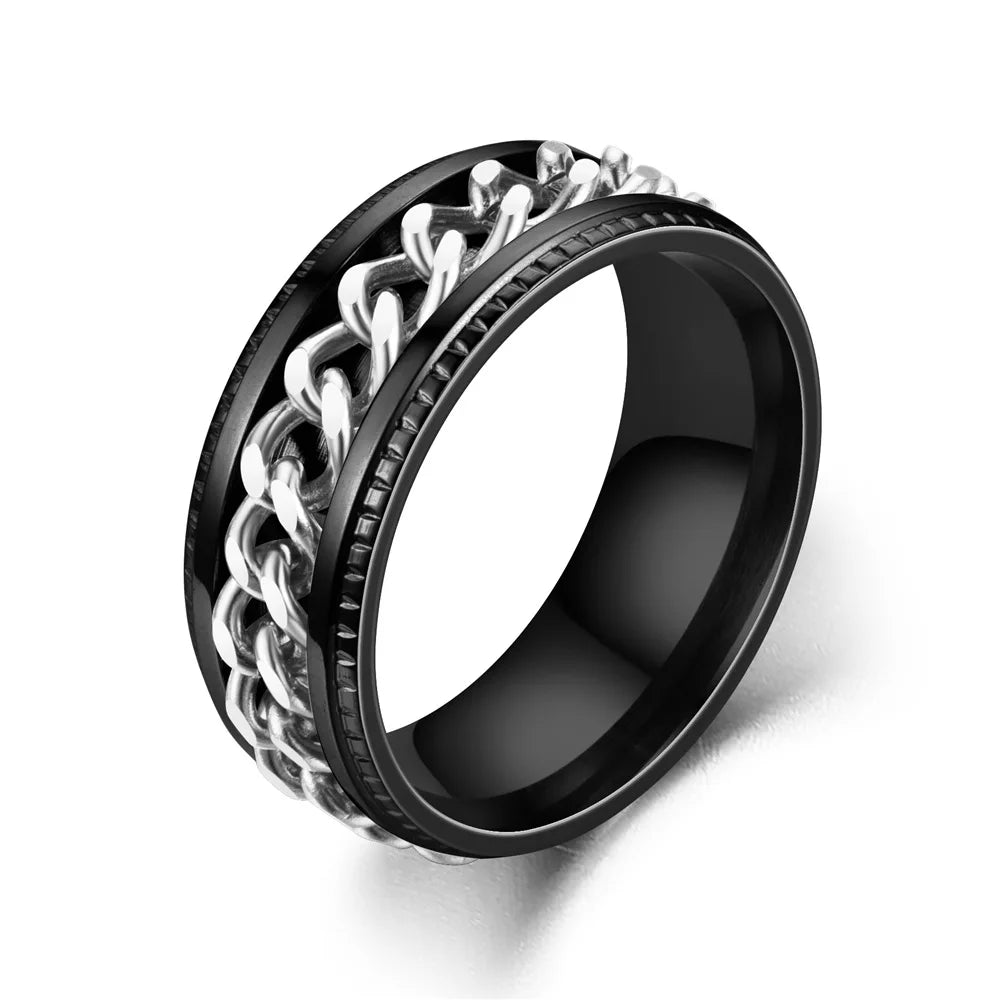 Titanium Steel Unisex Spinner Ring
