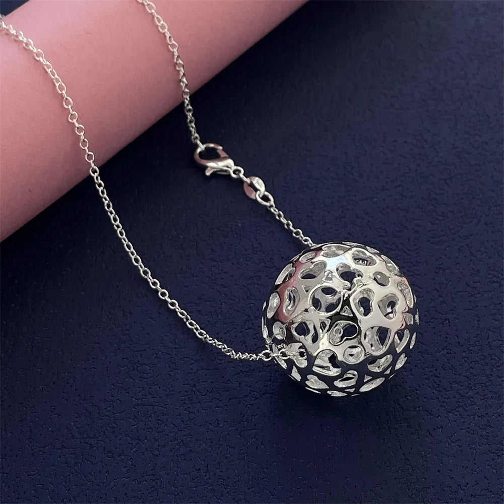 925 Silver Hollow Ball Necklace