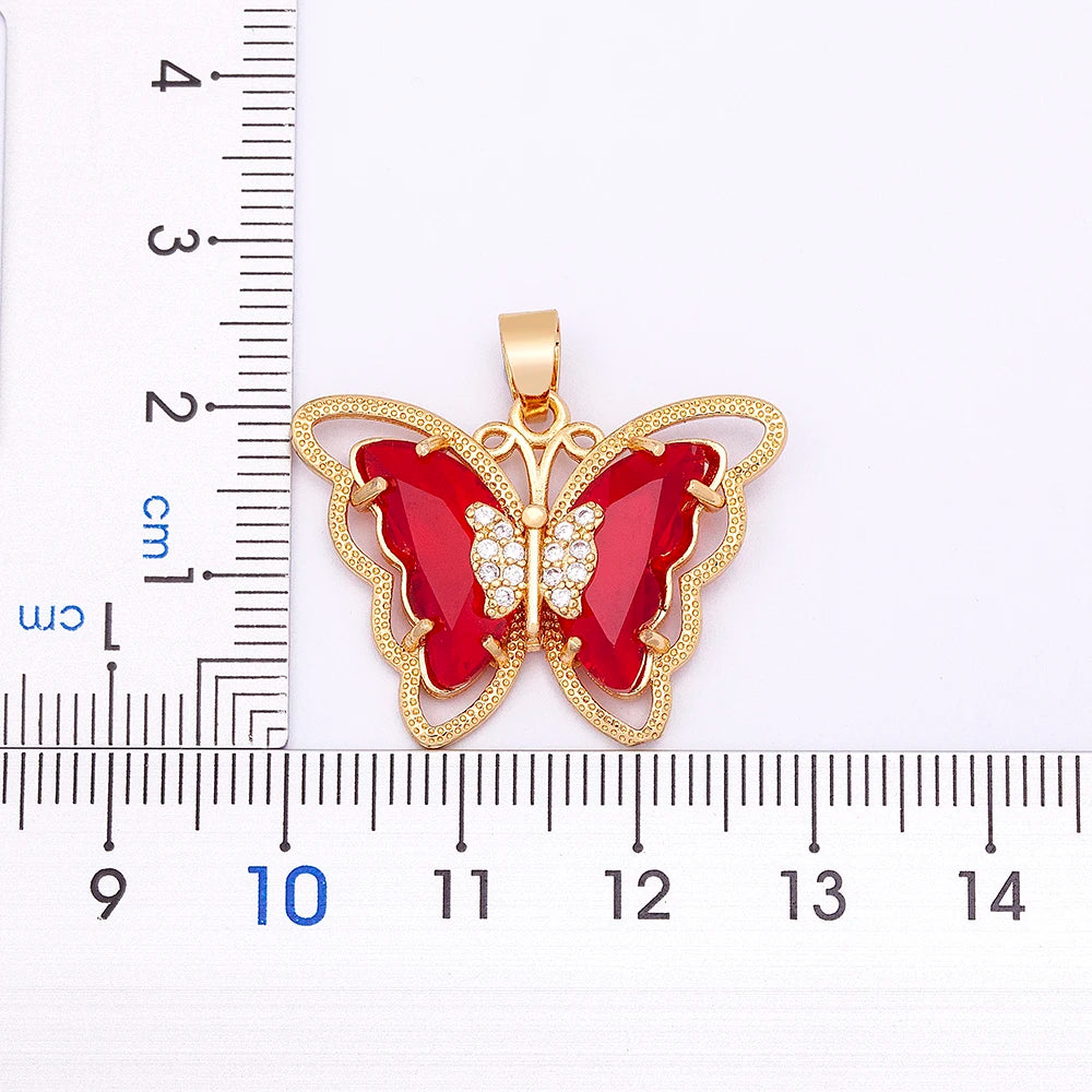 Romantic Butterfly Zircon Pendant Necklace