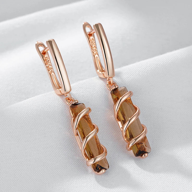 Natural Zircon Drop Earrings