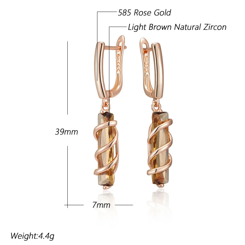 Natural Zircon Drop Earrings