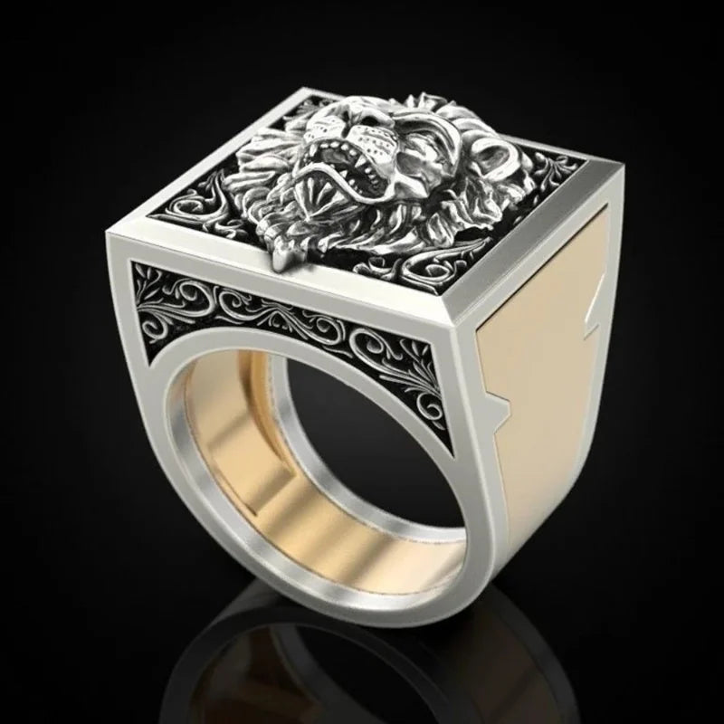 Lion Head Men's Ring