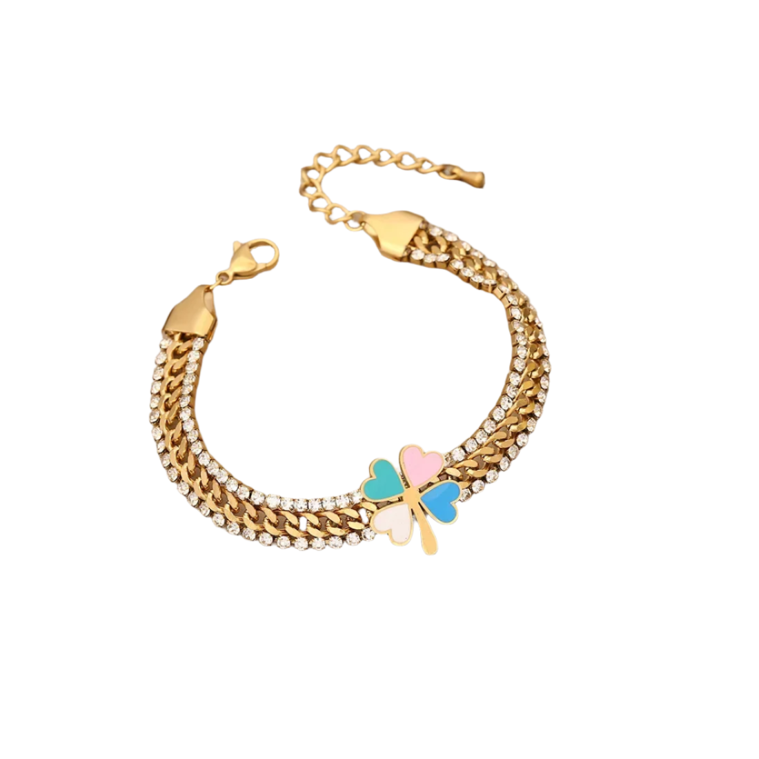 Stainless Steel Zircon Flower Bracelet