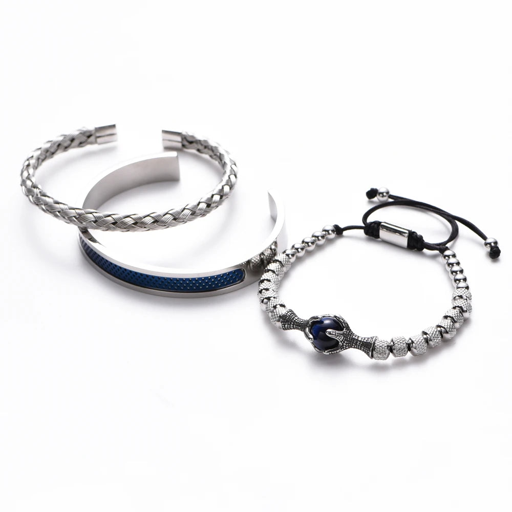 Stainless Steel Men Bracelet set