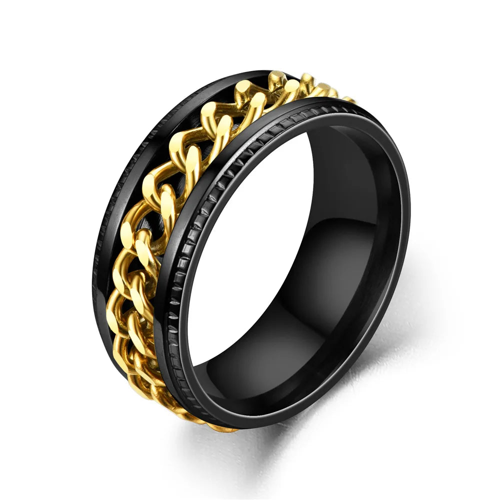 Titanium Steel Unisex Spinner Ring