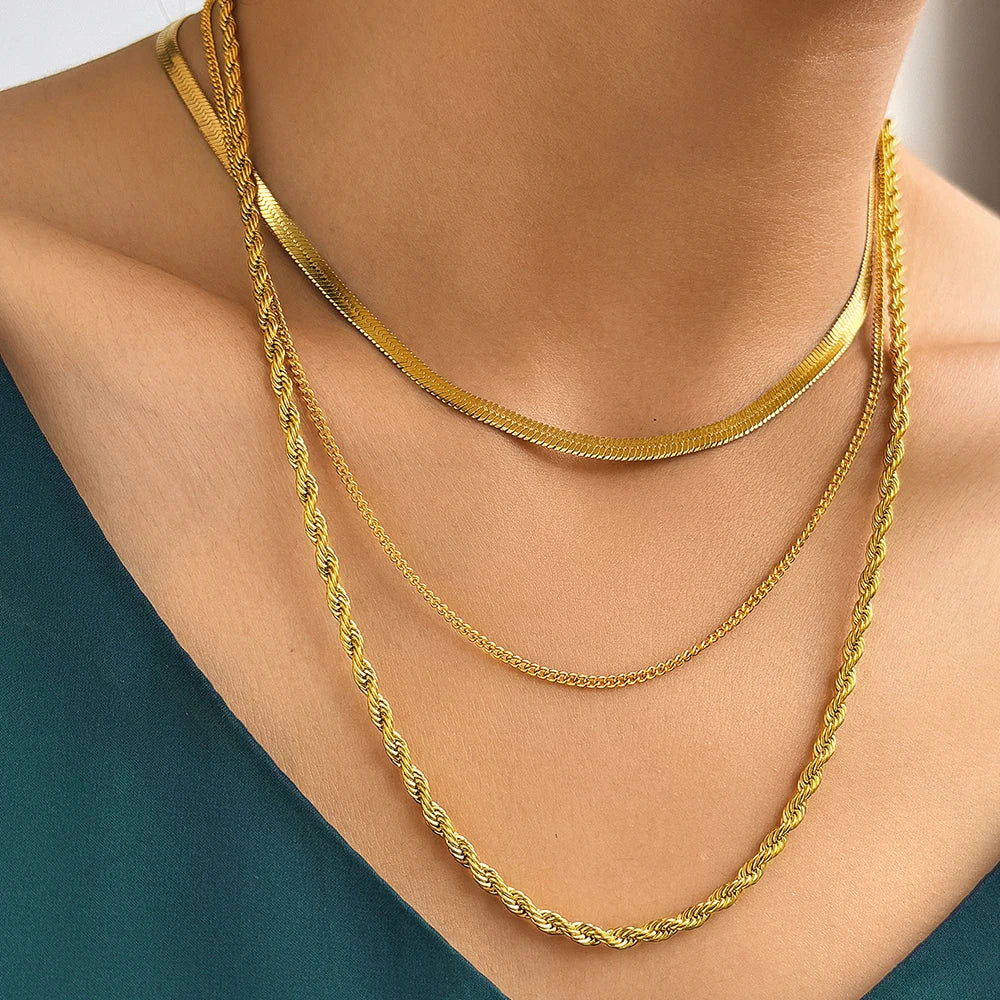 3PCS Stainless Steel Necklaces