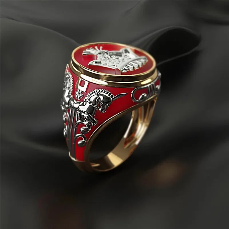 Two-tone Knight Rings