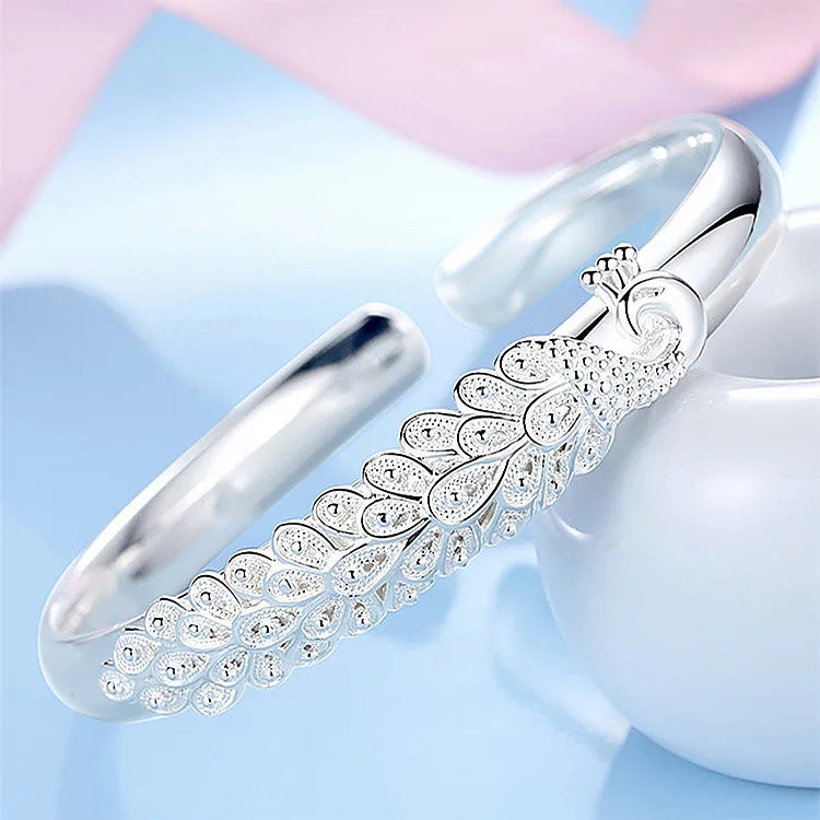 925 sterling silver Peacock bracelet Bangles