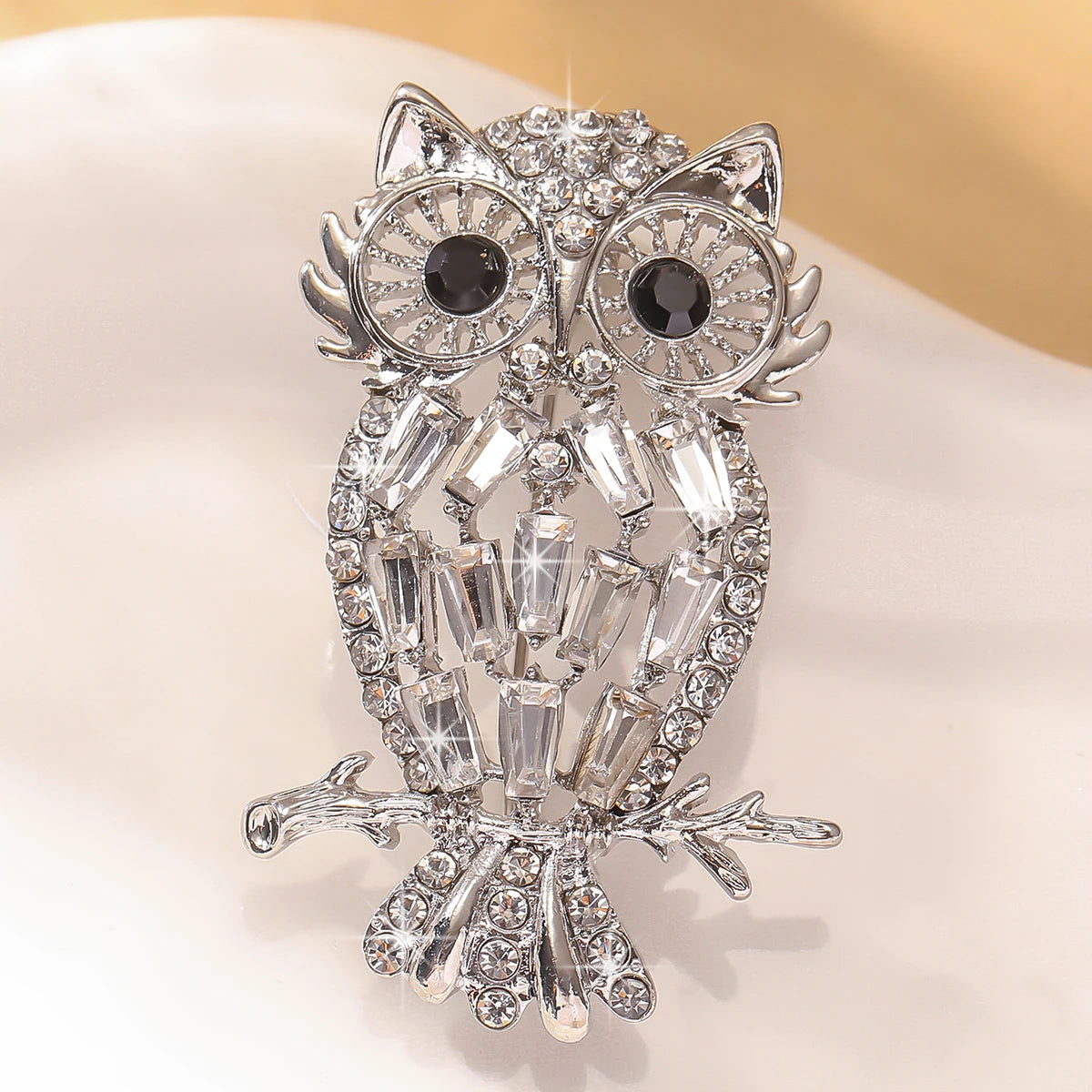Opal Stone Owl Brooch