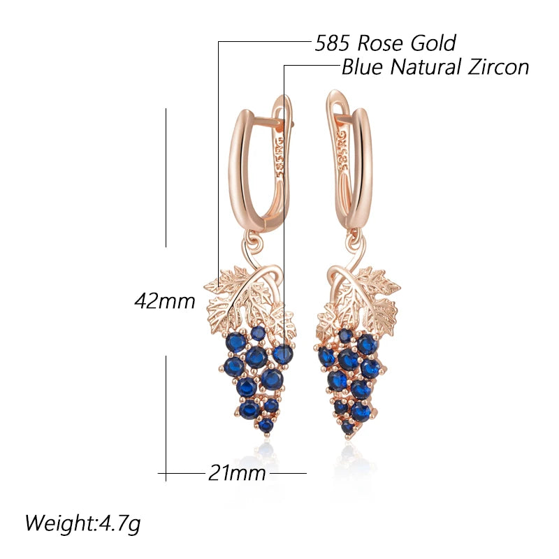 Natural Zircon Long Drop Earring
