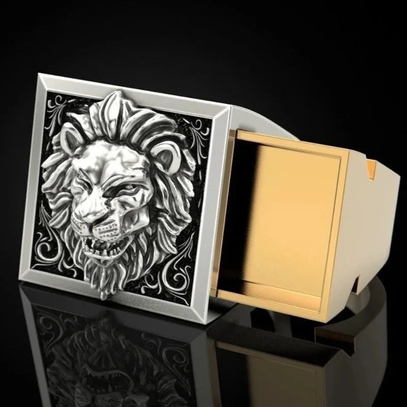 Lion Head Men's Ring