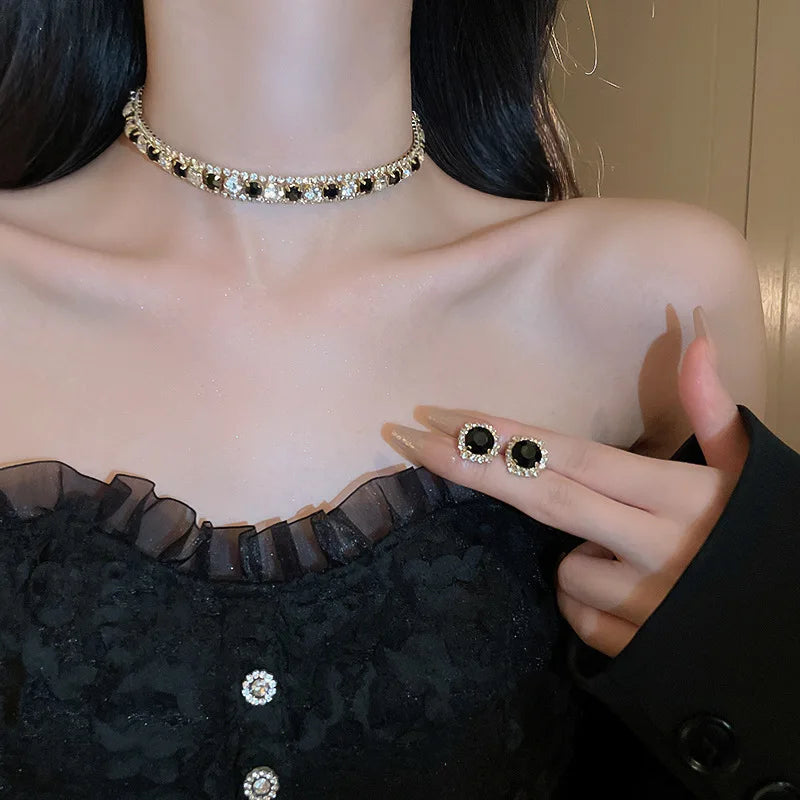 Crystal Necklace Earrings Set