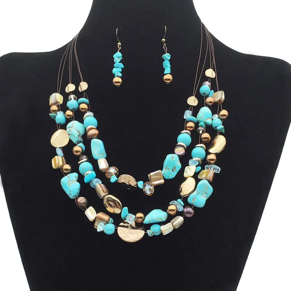 Green Natural Stone Jewelry Set