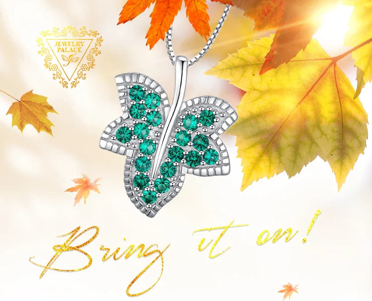 Leaf Simulated 925 Sterling Silver Necklace