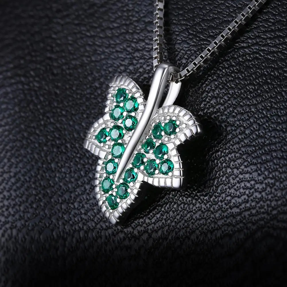 Leaf Simulated 925 Sterling Silver Necklace