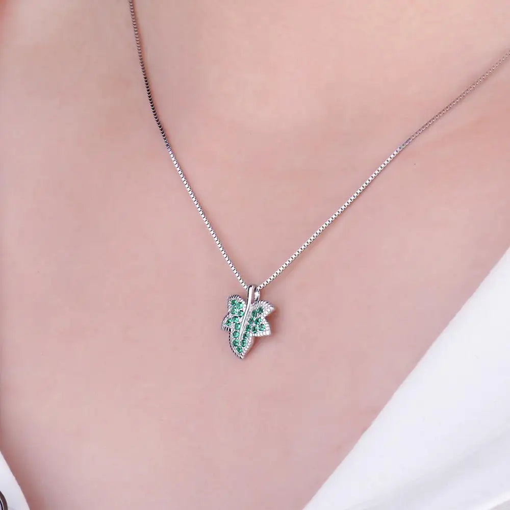 Leaf Simulated 925 Sterling Silver Necklace