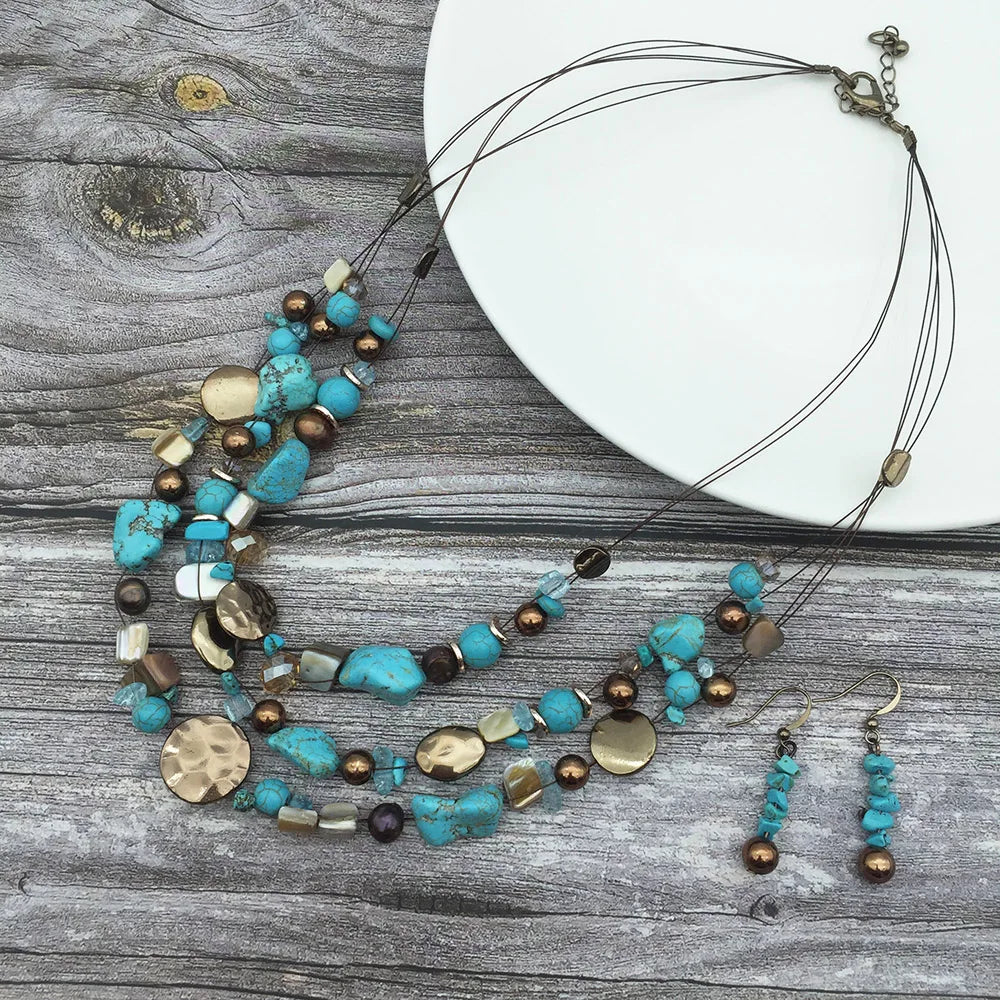 Green Natural Stone Jewelry Set