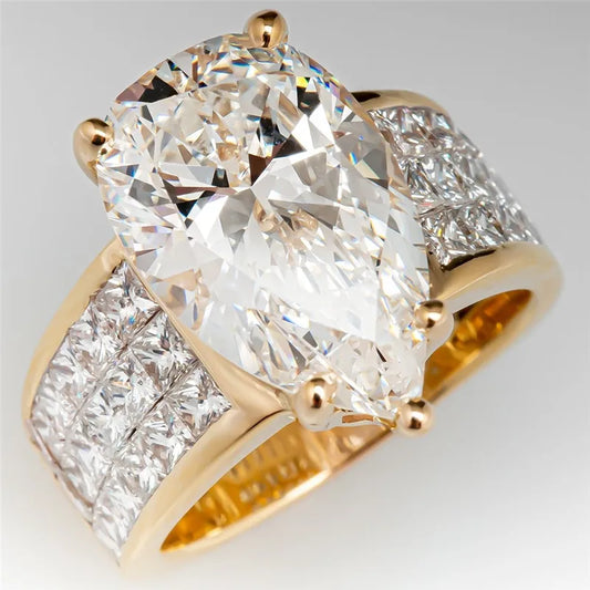 Gold Color Water Drop Rings