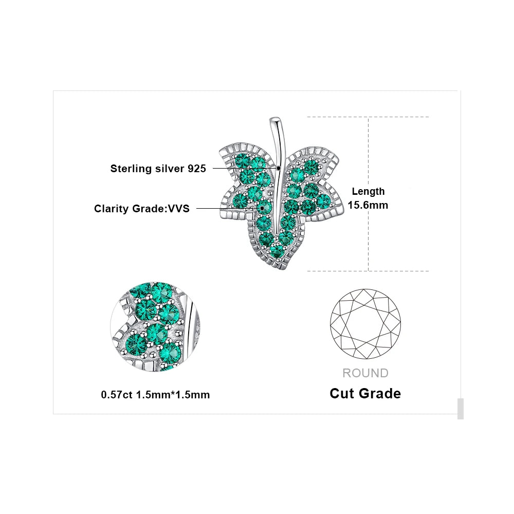Leaf Simulated 925 Sterling Silver Necklace