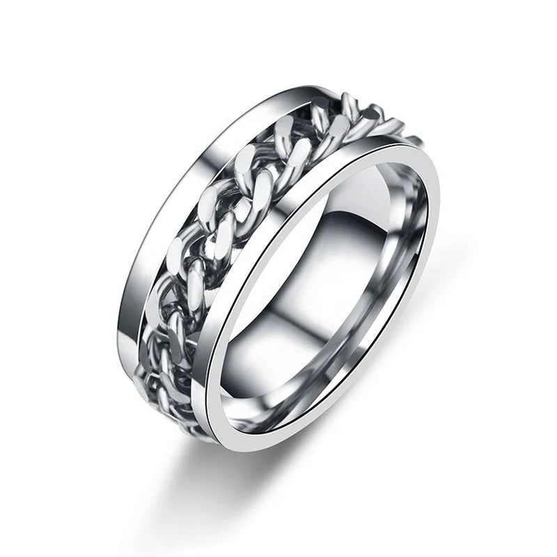 Titanium Steel Unisex Spinner Ring