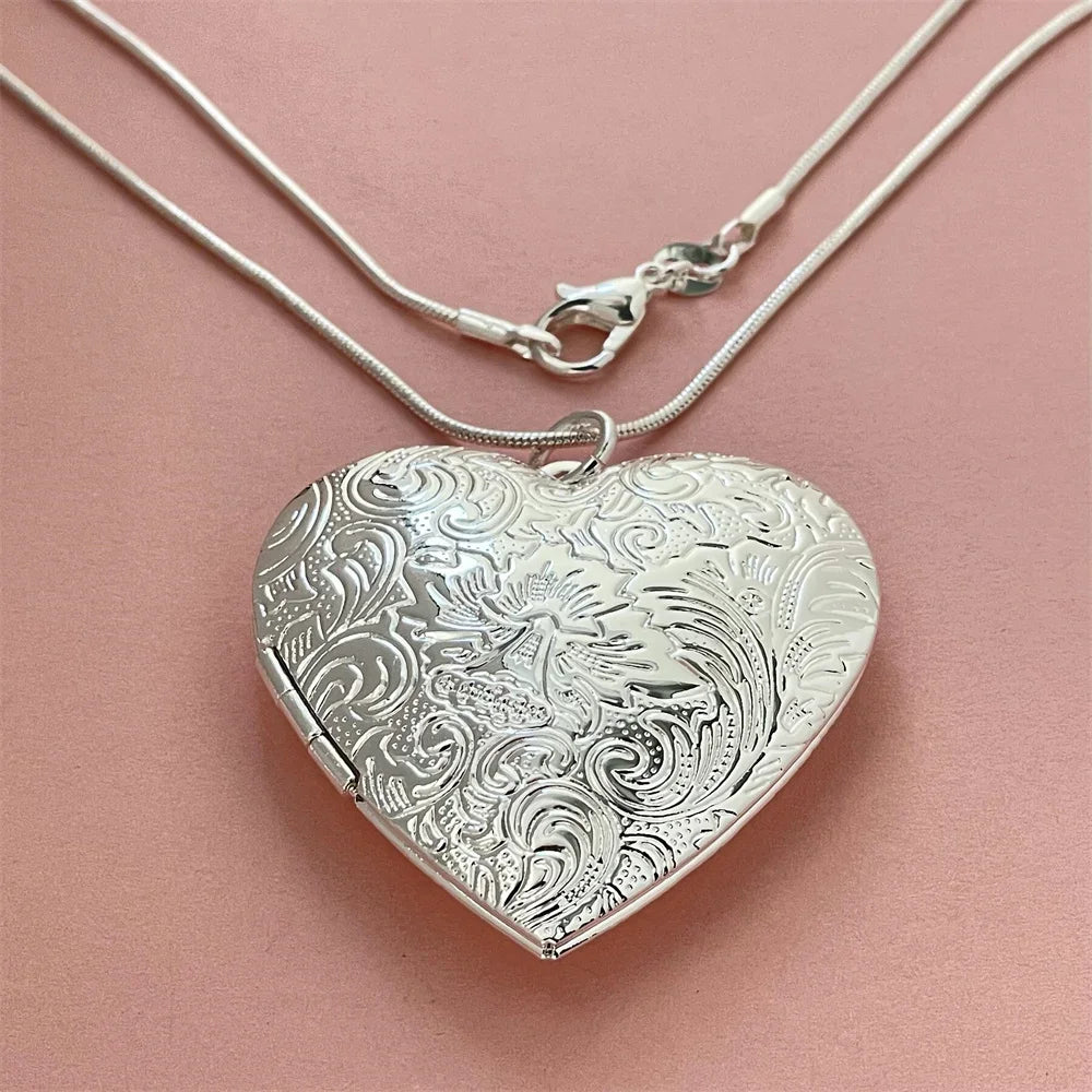 Heart-Shaped Photo Frame Pendant