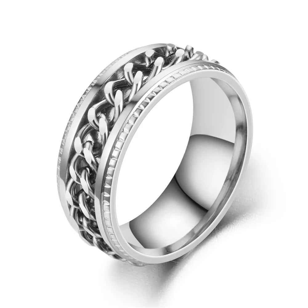 Titanium Steel Unisex Spinner Ring