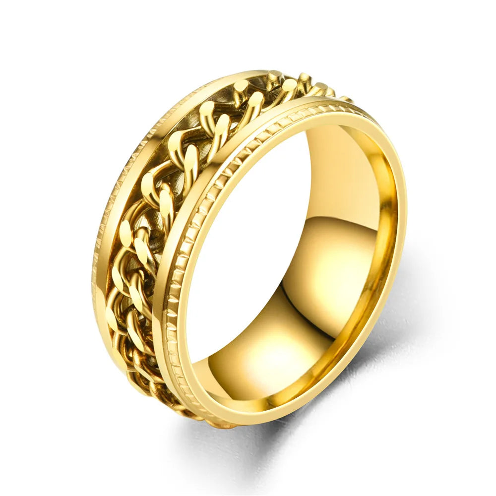 Titanium Steel Unisex Spinner Ring