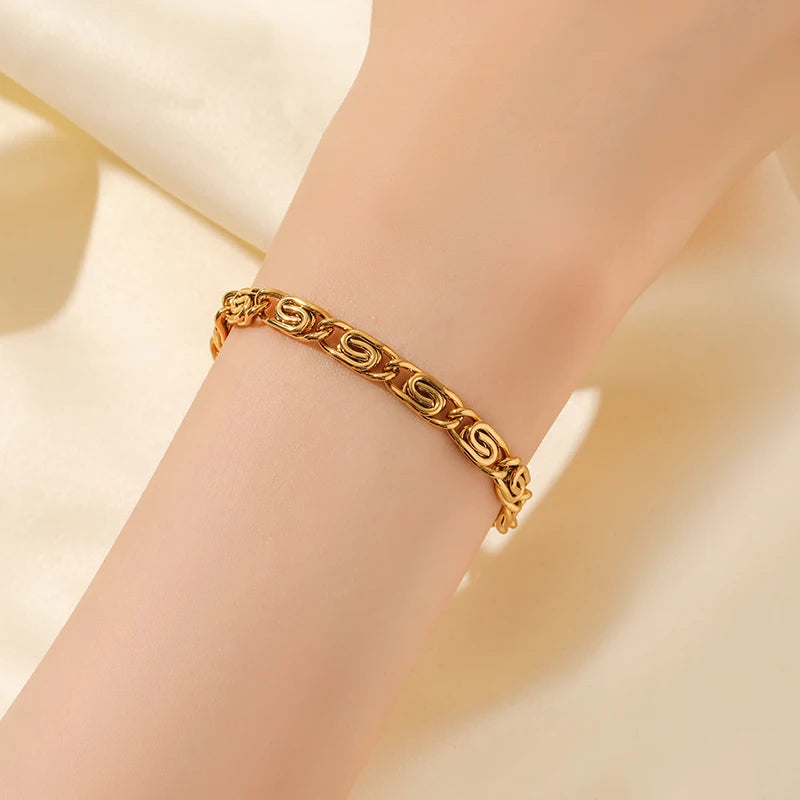 Stainless Steel Necklace Bracelet Set