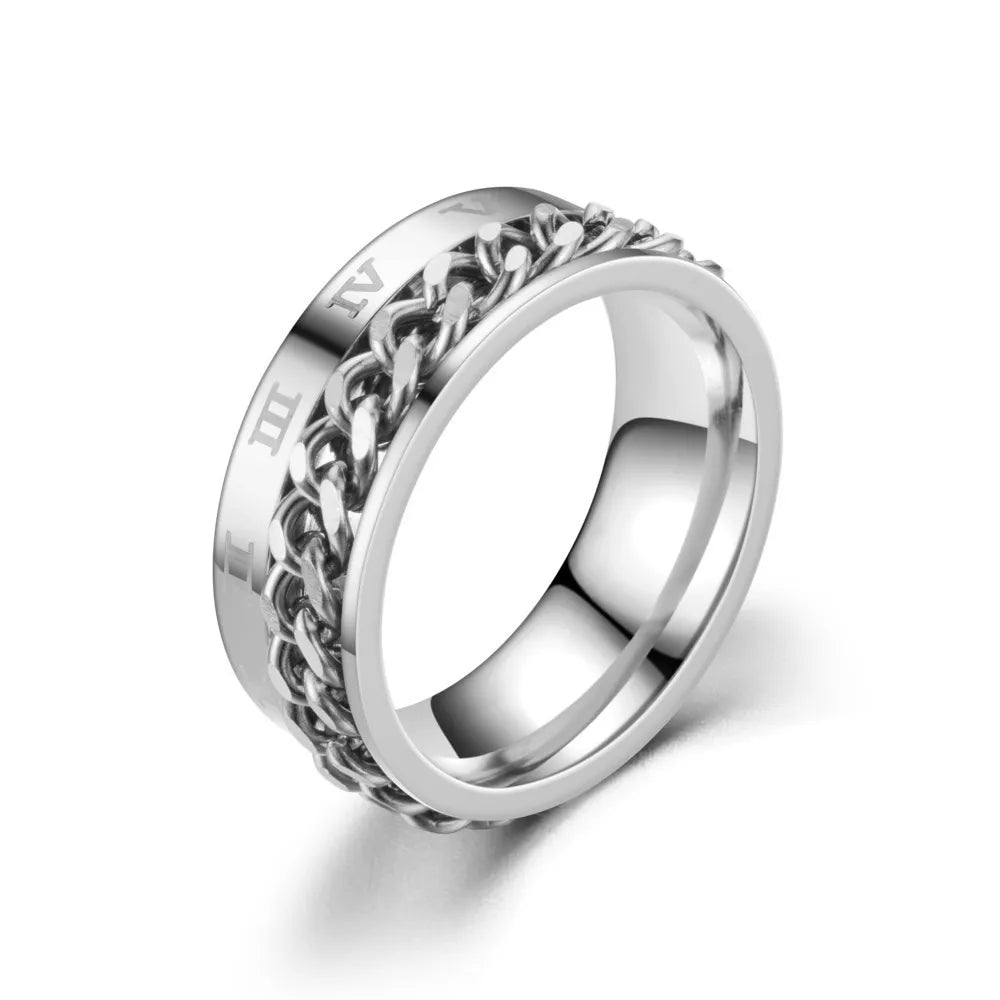 Titanium Steel Unisex Spinner Ring
