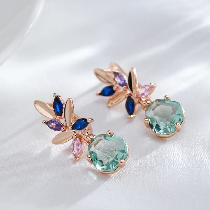 Green Stone Drop Earrings