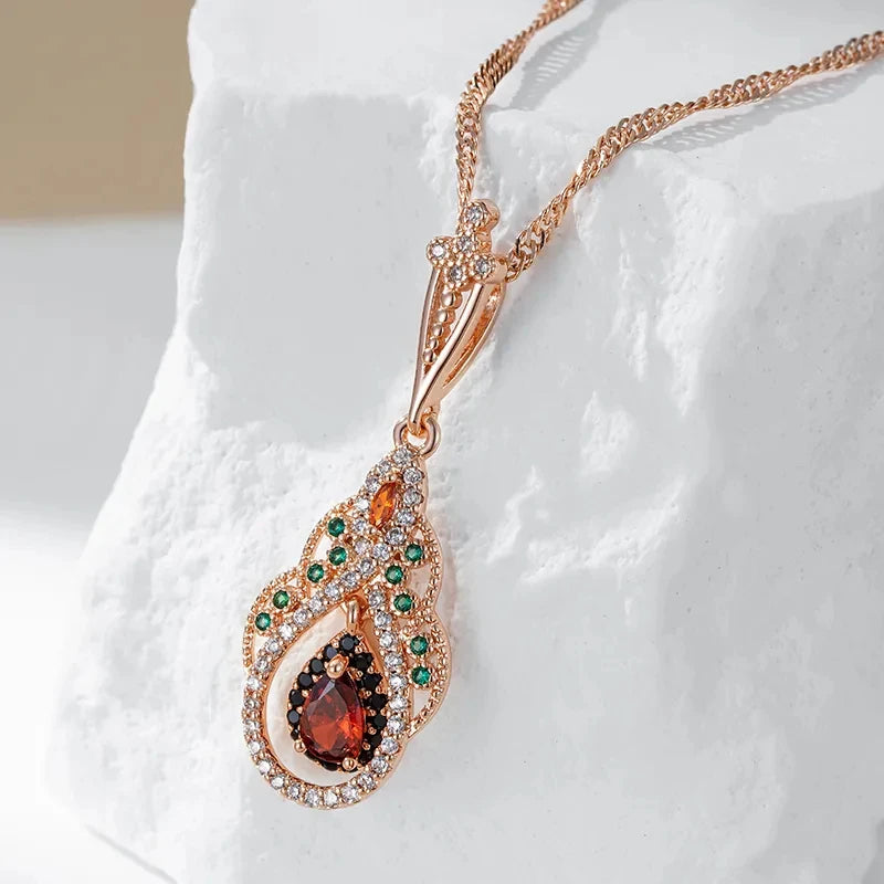 585 Rose Gold Crystal Necklace
