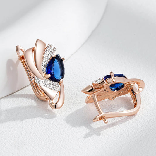 Blue Stone Drop Earrings