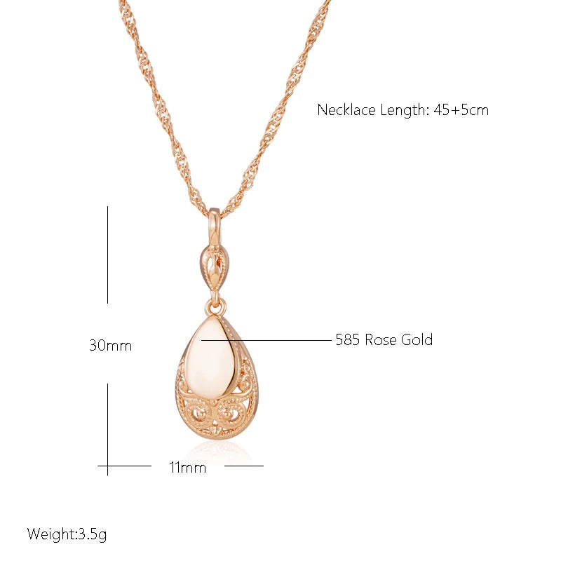 585 Rose Gold Carving Shape Necklaces
