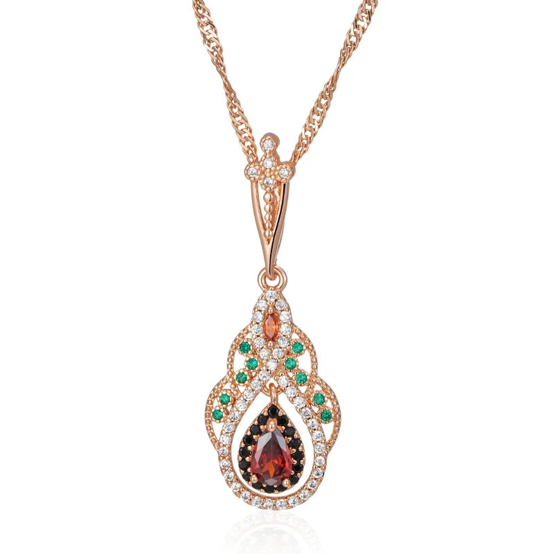 585 Rose Gold Crystal Necklace