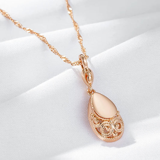 585 Rose Gold Carving Shape Necklaces