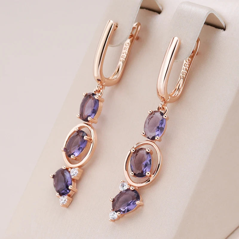 585 Rose Gold Drop Earrings