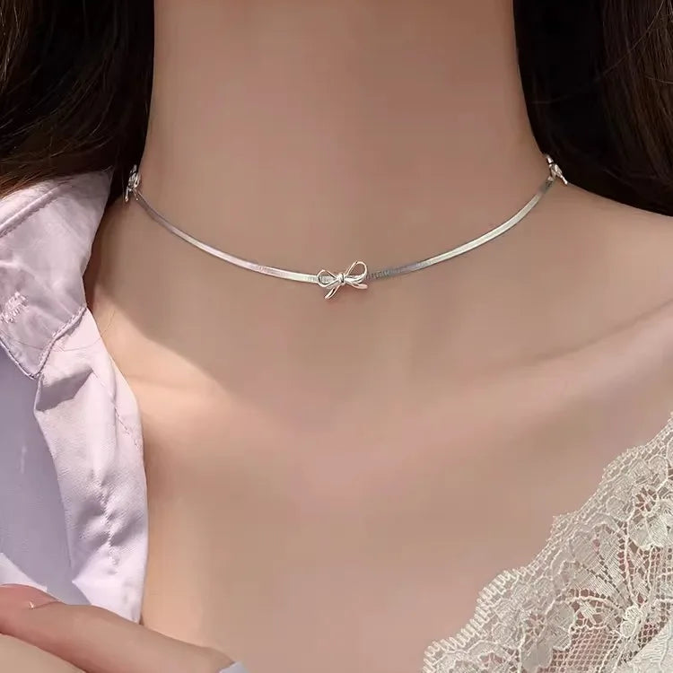 925 Sterling Silver Snake Chokers Necklaces