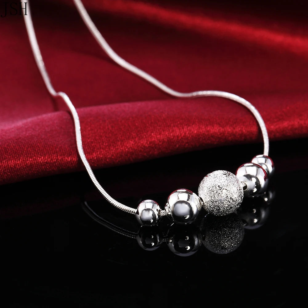 silver lady bead women necklace